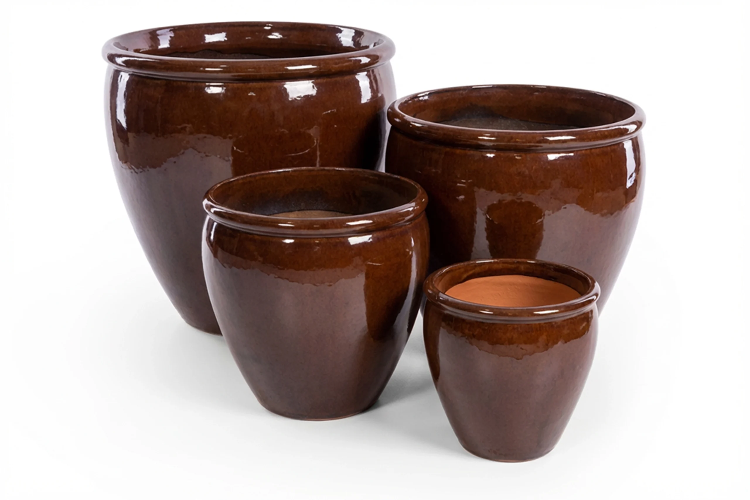 Pote Glazed YIJR007S4 5 Pote YIJR007S4 Castanho
