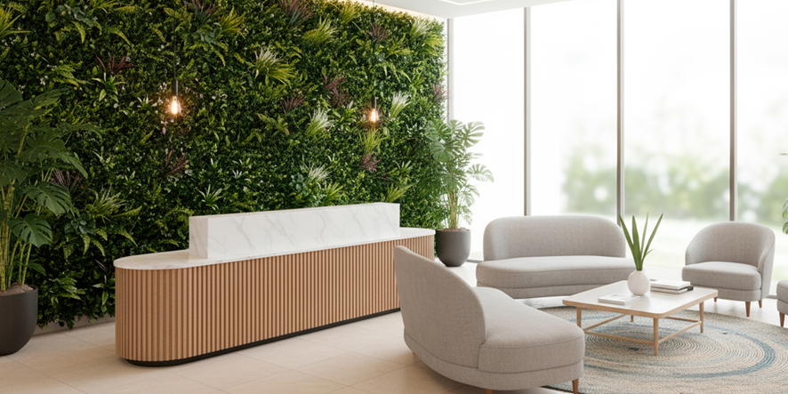 Como e porque deve usar jardins verticais artificiais para adornar áreas internas.