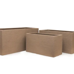 Floreira retangular XL castanho suave